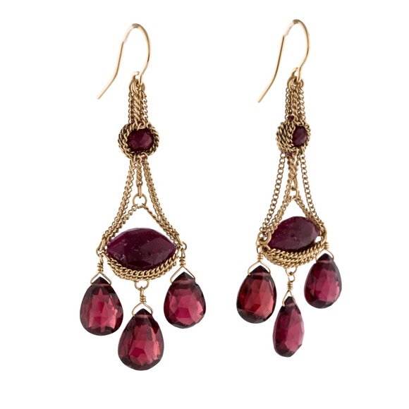 SOLD -Anthony Nak 18k Gold Ruby Earrings - Picture 5 of 5